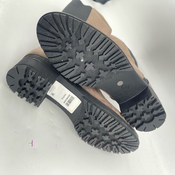 Arizona Jean Co Women’s Gray Faux Suede Tall Riding Boots Lug Sole 8.5, NWOT - Picture 11 of 13